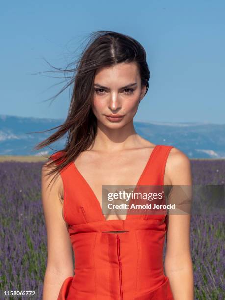 Emily Ratajkowski attends the Jacquemus Spring Summer 2020 show on June 24, 2019 in Valensole, France.