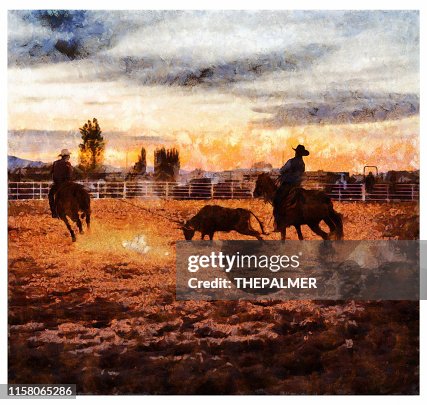 Rope Rodeo Design Team Roping Rodeo Action Digital Photo Manipulation High-Res Vector ...