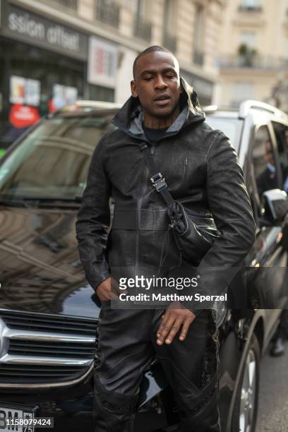 Skepta is seen on the street during Paris Mens Fashion Week on June 23, 2019 in Paris, France.