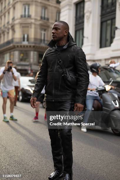 Skepta is seen on the street during Paris Mens Fashion Week on June 23, 2019 in Paris, France.