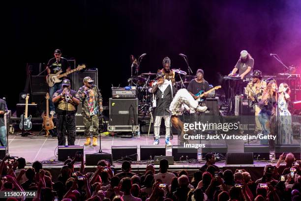American Funk and Soul group Parliament-Funkadelic, led by George Clinton , performs onstage at Central Park SummerStage, New York, New York, June 4,...