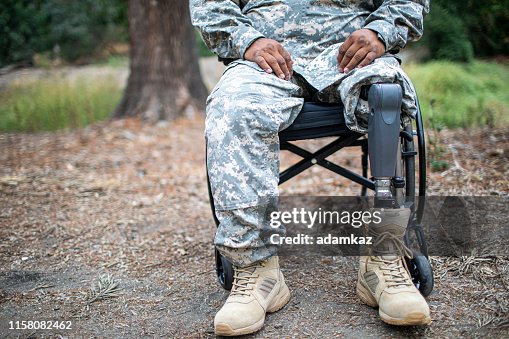 Army Veteran in Wheelchair Army Veteran in Wheelchair