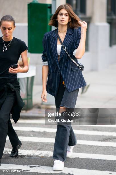 Kaia Gerber is seen in SoHo on June 24, 2019 in New York City.