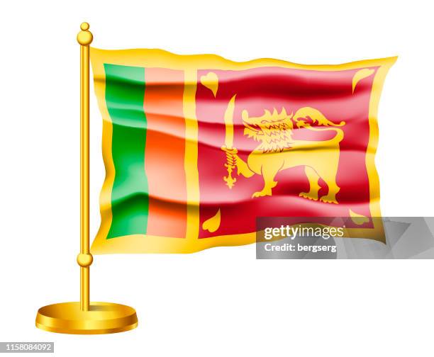 nationalflagge von sri lanka isoliert auf weißem hintergrund. winken vektor icon - sri lanka flag stock-grafiken, -clipart, -cartoons und -symbole