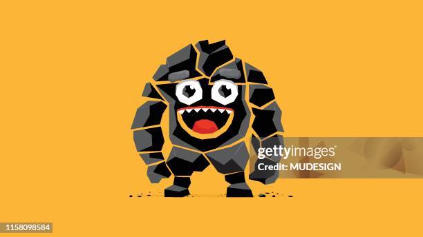 black monster character - caricature stock illustrations