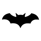 Bat icon, silhouette vector symbol isolated on white background