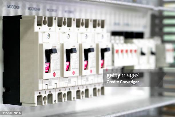 low voltage box. uninterrupted power. electrical power with magnet relay switch. - low voltage panel stock pictures, royalty-free photos & images