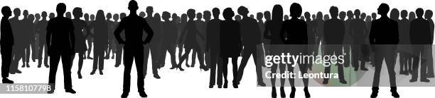 crowd (all people are complete and moveable) - businesswear stock illustrations