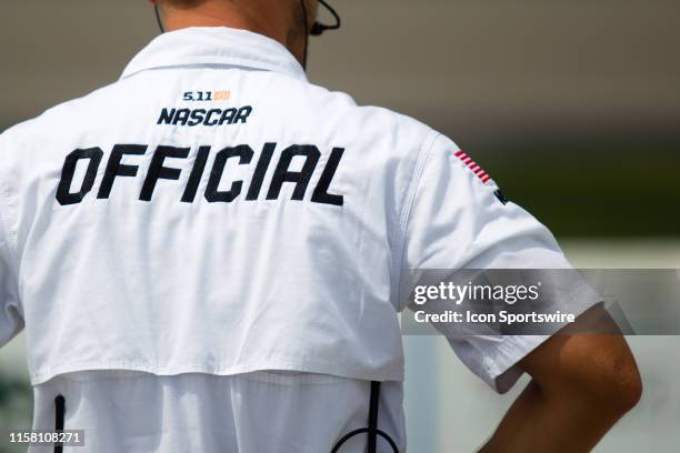 Official during qualifying for the NASCAR Xfinity Series US Cellular 250 on July 27 at Iowa Speedway in Newton, Iowa.