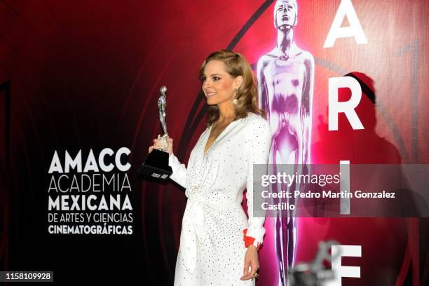 Marina de Tavira, winner of Female Coactuation for Roma of 61th Ariel Awards at Cineteca Nacional on June 24, 2019 in Mexico City, Mexico.