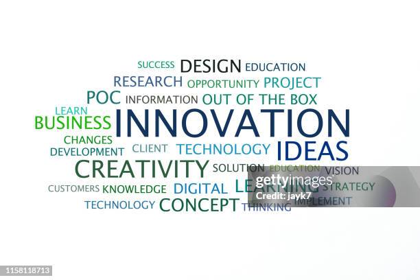 innovation - creativity word stock pictures, royalty-free photos & images