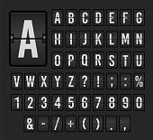 Flip board font set, mechanical display design