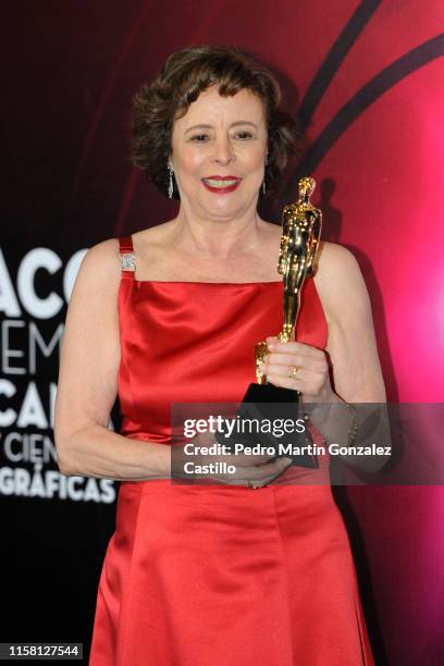 Mexican writer Paz Alicia Garciadiego winner of the Golden Ariel for career in the 61th Ariel Awards at Cineteca Nacional on June 24, 2019 in Mexico...