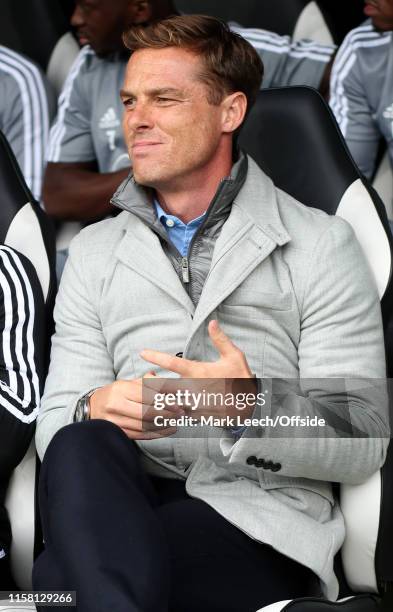 Fulham manager Scott Parker during the Pre-Season Friendly match between Fulham FC and West Ham United at Craven Cottage on July 27, 2019 in London,...