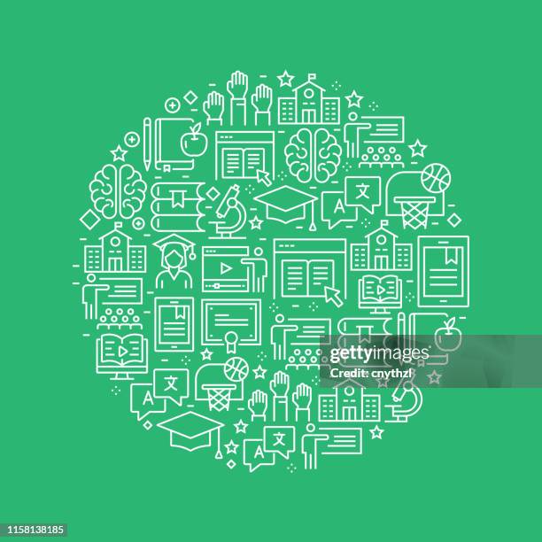 education related pattern design - college education stock illustrations