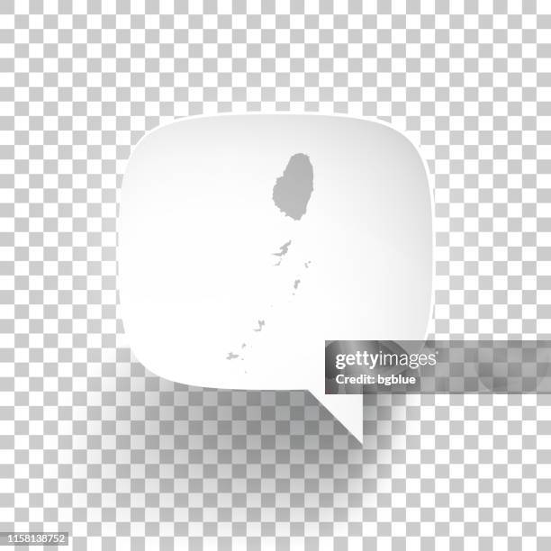 speech bubble with saint vincent and the grenadines map on blank background - tobago cays grenadines stock illustrations