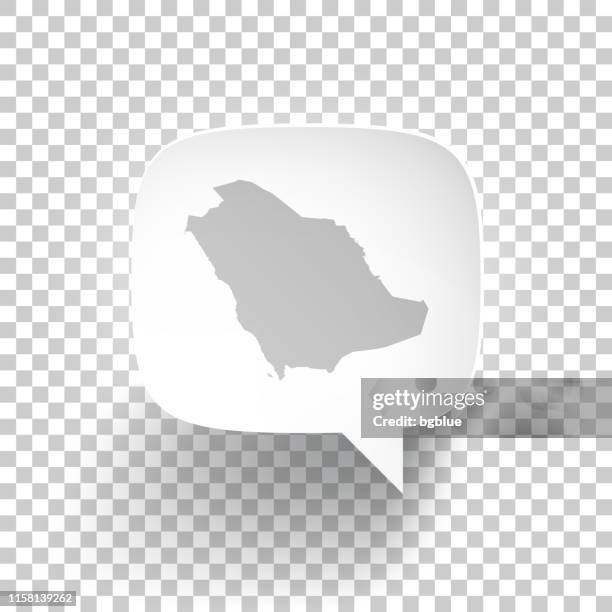 speech bubble with saudi arabia map on blank background - riyadh stock illustrations