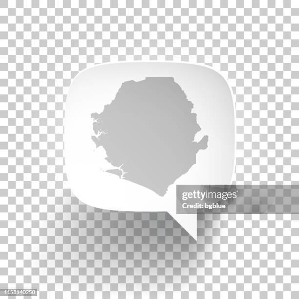 speech bubble with sierra leone map on blank background - samoa stock illustrations