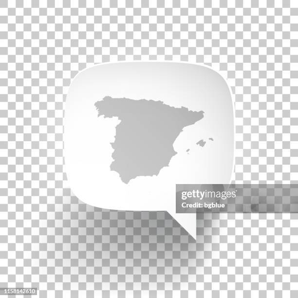 speech bubble with spain map on blank background - thought bubble transparent stock illustrations