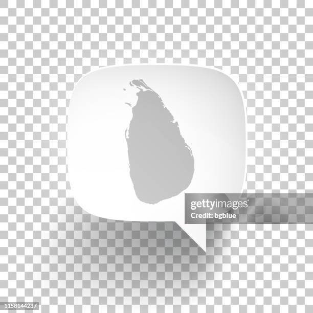 speech bubble with sri lanka map on blank background - sri lanka stock illustrations