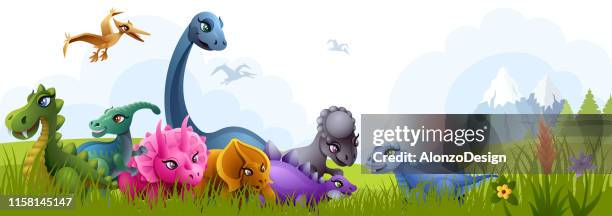 dinosaurs - triceratops stock illustrations