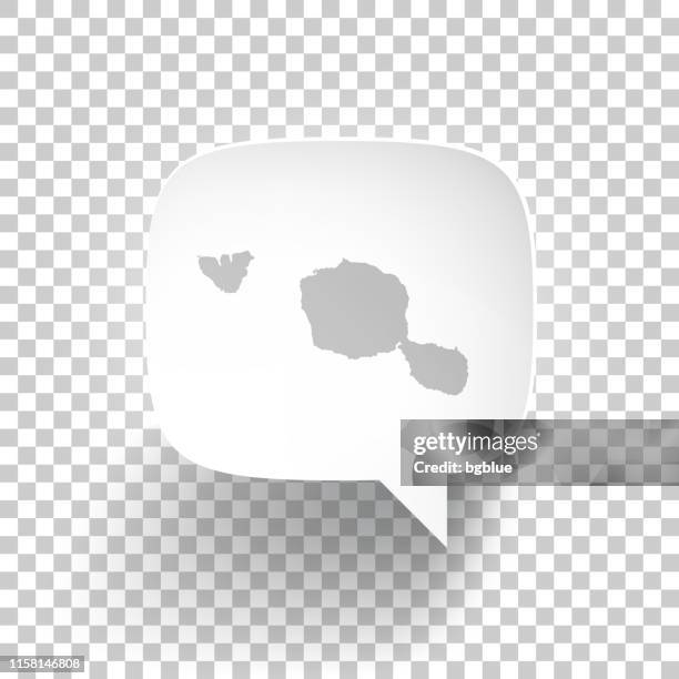 speech bubble with tahiti french polynesia map on blank background - french polynesia map stock illustrations