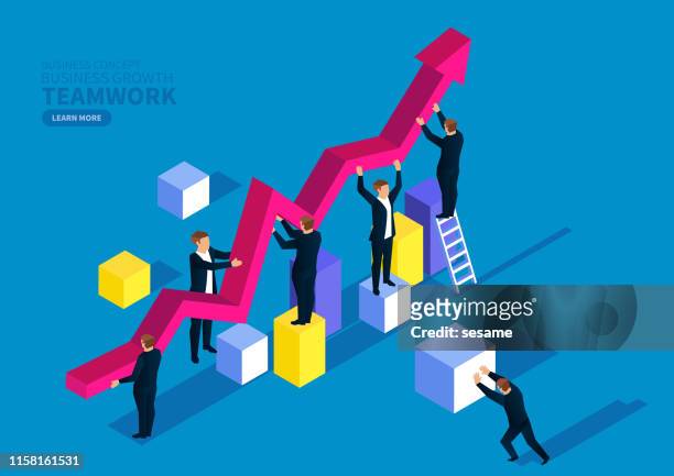 business team and business growth - business success stock illustrations