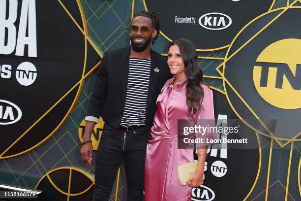 Mike Conley Jr. And Mary Peluso Conley attends 2019 NBA Awards at Barker Hangar on June 24, 2019 in Santa Monica, California.