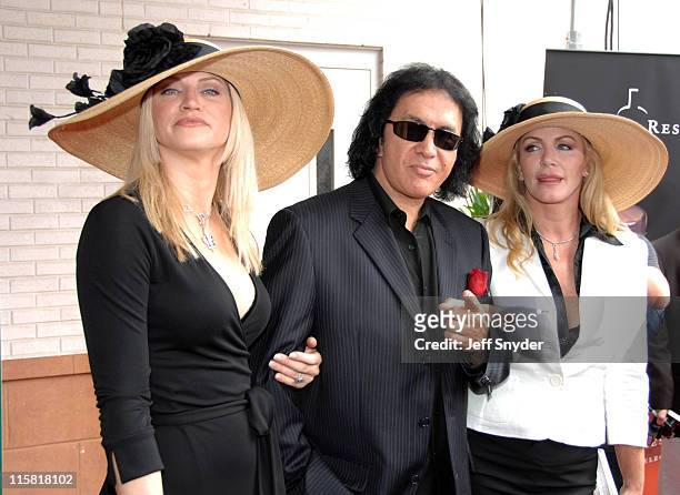 Tracy Tweed, Gene Simmons and Shannon Tweed during 133rd Kentucky Derby - Arrivals at Churchill Downs in Louisville, Kentucky, United States.