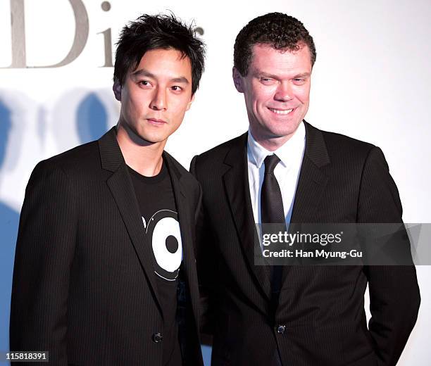 Daniel Woo and Unknown people during Christian Dior Couture - Arrivals - April 29, 2005 at W Seoul Walkerhill Vister Hall in Seoul, South, South...