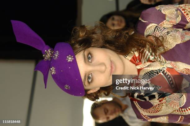 Elizabeth Jagger during London Fashion Week Autumn/Winter 2006 - Issa - Backstage at Natural History Museum in London, Great Britain.