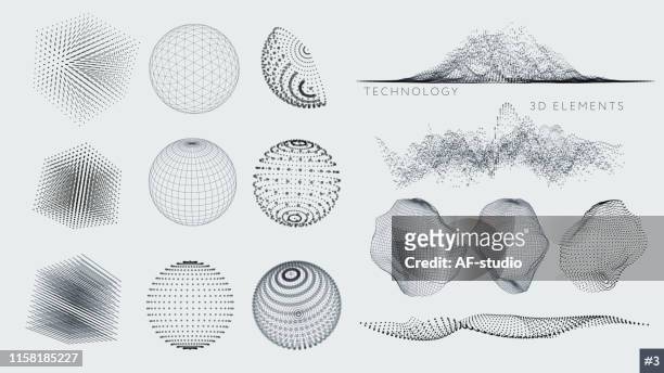 set of 3d elements - computer graphic stock illustrations