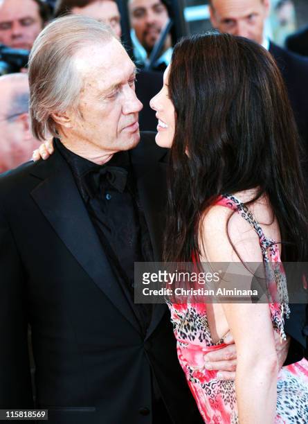 Annie Bierman and David Carradine during 2004 Cannes Film Festival - "The Life and Death of Peter Sellers" Premiere in Cannes, France.
