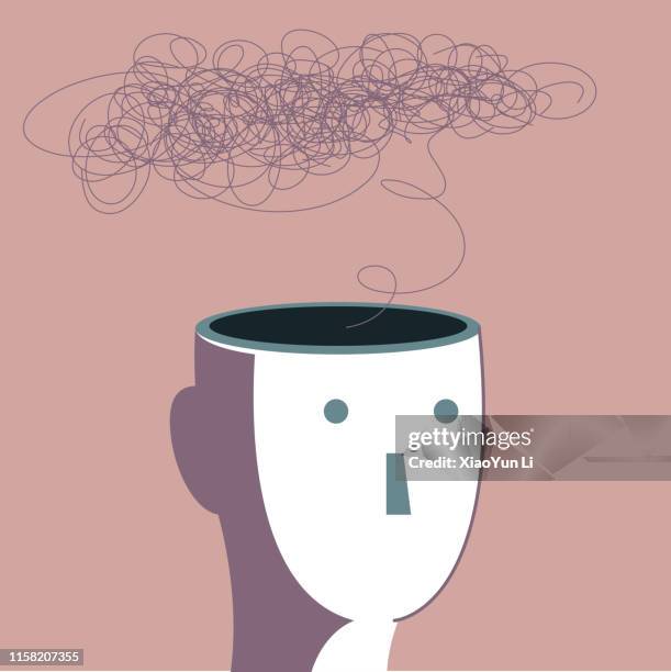 stockillustraties, clipart, cartoons en iconen met hersen verwarring - anxiety