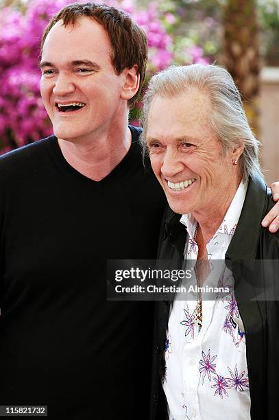 Quentin Tarantino and David Carradine during 2004 Cannes Film Festival - "Kill Bill Vol. 2" - Photocall at Palais Du Festival in Cannes, France.