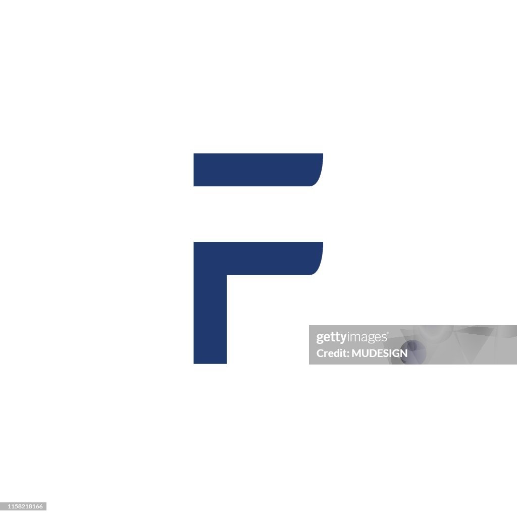 字母 F 徽標圖示設計範本。