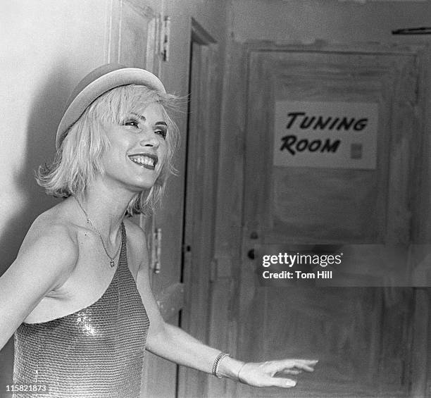 Singer Debbie Harry of Blondie is photographed outside her dressing room before performing at the Fabulous Fox Theater on July 28, 1979 in Atlanta,...