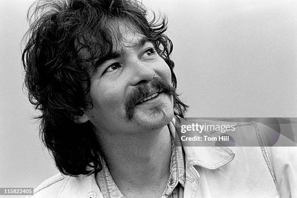 Singer-songwriter John Prine hangs out on campus before being interviewed live on WRAS-FM at Georgia State College on November 12, 1975 in Atlanta,...