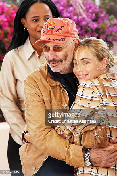Jerry Schatzberg and Emmanuelle Beart during 2004 Cannes Film Festival - Cannes Jury Photocall at Palais Du Festival in Cannes, France.