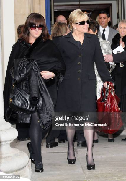 Natalie Cassidy and Letitia Dean attend the funeral of actress Wendy Richard at St Mary's Church, Marylebone High Street on March 09, 2009 in London,...