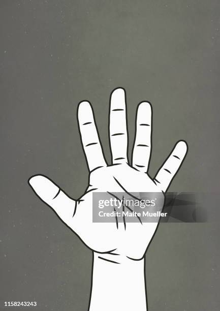 hand raised - hand illustration stock illustrations