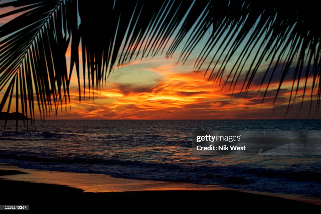 Idyllic, scenic sunset sky over tranquil ocean, Sayulita, Nayarit, Mexico