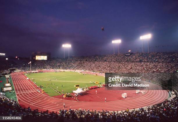 General view of the Tokyo National Stadium during the 1991 IAAF World Track and Field Championships held in August 1991 in Tokyo, Japan. The stadium...