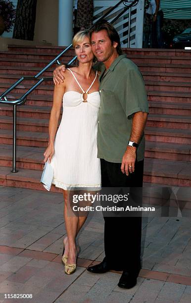 Eileen Davidson and husband Vincent Van Patten during 44th Monte Carlo Television Festival - Beach Club Party - Arrivals at Monte Carlo Beach Hotel...