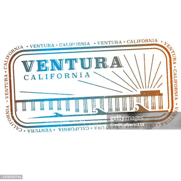 ilustrações, clipart, desenhos animados e ícones de selo do curso de ventura califórnia - san buenaventura