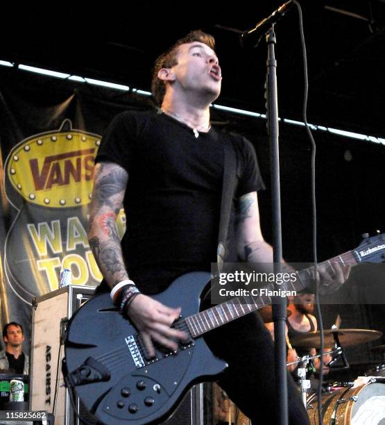 Guitarist/Vocalist Tom Gabel of Against Me! performs at the 2008 Warped Tour on August 15, 2008 in Mountain View, California.