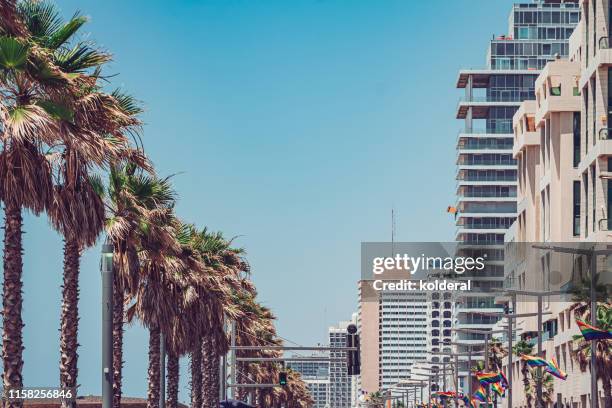 tel aviv street during gay pride parade - tel aviv party stock pictures, royalty-free photos & images