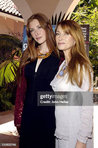 Katie Flynn and Jane Seymour during Liz Smith Dishes with AARP The Magazine and Hollywood's Hottest Bold Faced Names at Hotel Bel-Air in Bel Air,...