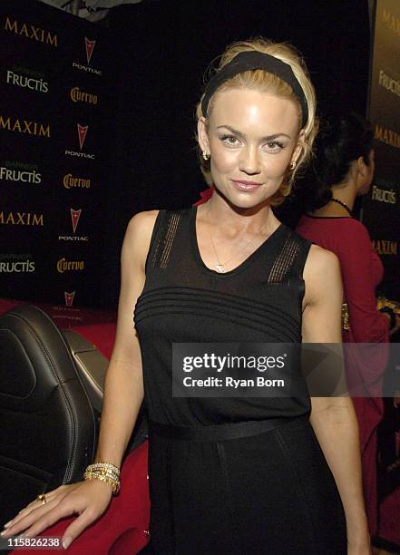 Kelly Carlson with 2006 Pontiac Solstice roadster during 2006 Maxim Hot 100 Party - Red Carpet at Buddha Bar in New York City, New York, United...