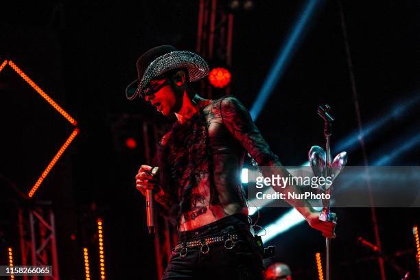 The italian trapper Achille Lauro performing live at GruVillage Festival 2019 in Grugliasco, near Turin, Italy, on 27 July 2019.